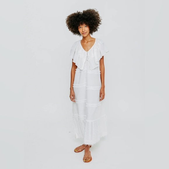 Mirth Capri Dress in White Fringe - Picture 4 of 11